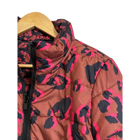 LOGO by Lori Goldstein Reversible Printed Puffer Jacket XS Multicolor - Picture 3 of 7